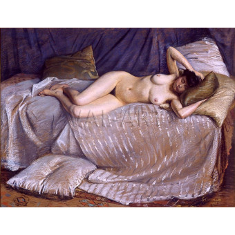 РЕПРОДУКЦИИ НА КАРТИНИ Гола жена, лежаща на диван (1873)